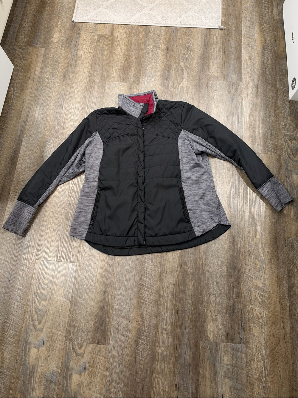 Plus size Maurices Black and Gray Quilted Performance Jacket